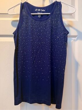 LC Couture Royal Blue Rhinestone Tank Top